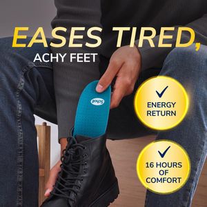 Scholl GelActiv Work Insoles for Men, Size 7-12 – Cushioned Support