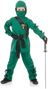 Underwraps Child Ninja Costume, Green, Medium