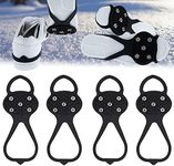 2 Pair Ice Traction Cleats,Universal Non-Slip Gripper Spikes, Durable Ice Snow Grips for Shoes,Boot with 5 Steel Studs Crampons,XL