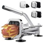 Eascandy French Fry Cutter, Heavy Duty Potato Slicer, Stainless Steel Potato Chopper Set with 1/2, 3/8 and 1/4 Inches Blades for Sweet Potato, Carrot, Yam, Cucumbers.