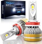 NAOEVO 2024 Upgraded H11 LED Headlight Bulbs, 18000LM 500% Brighter Fog Light 80W LED Bulbs, 6500K Cool White H9/H8 LED Bulb Kit with Excellent Cooling System, Canbus Ready, IP68 Waterproof Pack of 2