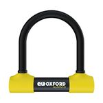 Oxford LK220 High Security Motorcycle D Lock with 120dB Alarm, Yellow