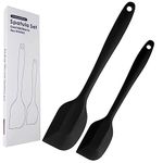 Silicone Spatula Set 2 Pcs Heat Resistant Rubber Spatula for Non-stick Cookware BPA Free (Black)