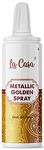 La Casa Metallic Pearlescent Golden Spray Colour | Edible Color Ideal for Cake Decoration & Garnishing | 30g |