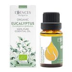 Essences Bulgaria Organic Eucalyptus Essential Oil 0.51 Fl Oz 15ml Eucalyptus globulus 100% Pure Natural Undiluted Therapeutic Grade for Aromatherapy Diffuser Humidifier Air Purifier Sauna Steam Room