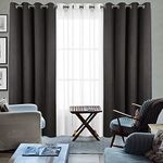 HOMEMONDE Sheer Blackout Set of 4 - Door Curtains 7 Feet Balcony, Living Room, Bedroom Solid Curtain Drapes (Grey & White - 84 Inches)