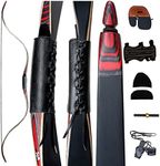 PMZ Recurve Bow Set, Professional Archery Hunting Bow, 58'' Longbow Traditional Bow Kit More Ideal for Archery Enthusiasts and Hunters (Left Hand, 35lbs)