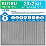 20x25x1 Air Filter, Reusable Air Filter - MERV 8, Washable Aluminum Permanent Electrostatic Filter - Long Service Life - For - Home and Office HVAC, Fireplace Systems (20x25x1)