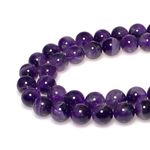 MJDCB Natural Round Stone Beads 8mm Bicolor Amethyst Loose Gemstone Beads for Jewelry Making Bracelet Necklace 43pcs