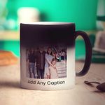 Printster Personalised Heat Change Photo and Caption Mug - 11oz Cup - Magic Picture Mug - Add Your Own Photo with Caption - Colour Changing