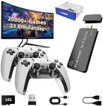 BADGOAL 2025 Upgrades Retro Game Console Stick, Nostalgia Gaming Stick, Over 20,000 Games and 23 Emulators, Upgraded Dual 2.4G Wireless Controllers, Plug & Play TV Video Gaming Stick with 64GB Memory