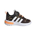 adidas Boy's Racer Tr23 El (Infant/Toddler) Sneaker, Shadow Olive/Footwear White/Screaming Orange, 4 US Toddler