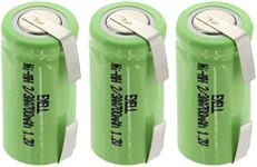 3x Exell 2/3AA NiMH 700mAh 1.2V Flat top Rechargeable Battery with Tabs for Data Loggers, Gas Meters, Water Meters, Portable Monitoring Devices