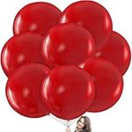 Prextex Red Giant Balloons - 8 Jumbo 36 Inch Red Balloons for Photo Shoot, Wedding, Baby Shower, Birthday Party and Event Decoration - Strong Latex Big Round Balloons - Helium Quality