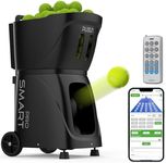 PUSUN PT-Smart-Pro Smart Tennis Ball Machine - Auto Serve with APP/Remote/iWatch Control, 12 Serving Modes, 4-6H Battery for Training/Coaching (Black)
