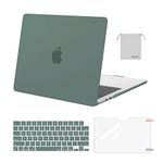 MOSISO Compatible with MacBook Air 13 inch Case 2024 2023 2022 M3 A3113 M2 A2681 Touch ID, Plastic Hard Case&Keyboard Cover&Screen Film&Pouch Compatible with MacBook Air 13.6 inch Case,Emerald Green