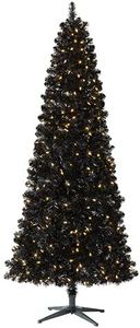 Treetopia Black Artificial Christmas Tree | Essentials - Black Tree - 6 ft | Pre-lit 300 LED Clear Lights | Includes Tree Stand, On/Off Foot Pedal, Extra Bulbs & Fuses
