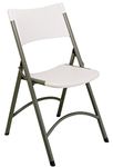 Office Star Resin Multi-Purpose Sqaured Folding Chair with Grey Accents, Set of 4