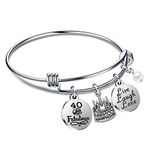 Birthday Gifts for Her Bangle Bracelets Live Laugh Love for 13th 18th 21st 30th 40th 50th 60th (40th Birthday)