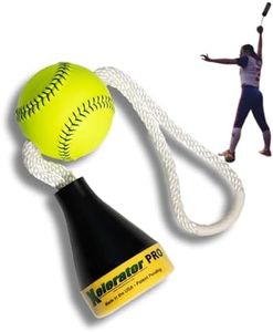 The Mini Xelerator Pro 10u Fastpitch Softball Pitching Trainer and Warm-Up Tool with 11 Inch Premium Leather Indoor Ball for Improved Grip - Made in USA