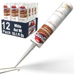 Kraken Bond Paintable Caulk White - (12x10.1 fl. oz.) Premium Acrylic Latex Sealant for Trim, Window and Door, Easy Clean, Paintable Sealant for All Porous Surfaces, Odorless - 12 Pack