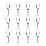 RCR 12x 200ml Crystal Glass Champagne Glasses Orchestra Range Prosecco Fizz Stemware Glass Flutes Set - Gift Boxed - Made in Italy Crystal