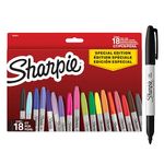 Sharpie Permanent Marker Set | Limited Edition Colour Assortment | Fine Point | 18 Count Marker Pens | Back to School Set