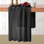 BESBESME 1Pack Chiffon Table Runner,Large Table Runner 10ft Romantic Sheer Table Runner for Wedding Party Bridal Shower Outdoor Decor 28x120 Inch Black