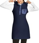 FitsT4 Sports Womens Fleece Dress Vest for Sleeveless Tunic Sweatshirt Button Up Pullover Thermal Winter Dress with Pockets Navy XXL