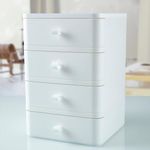 Eono White Storage Box Drawer - Multipurpose Plastic Desktop Stackable Organizer For Student Stationery And Office Supplies (3)