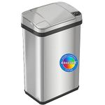 iTouchless 4 Gallon Trash Can with AbsorbX Odor Filter and Lemon Fragrance Touchless Automatic Waste Bin, Perfect for Office and Bathroom, Stainless Steel, Sensor