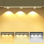 OUILA Dimmable Under Cabinet Kitchen Lights, 30cm Motion Sensor Under Cabinet Lights 1000mAh Brightness & 3 Colors Adjustable USB Rechargeable Battery Operated Decorative lights for Kitchen Cupboard