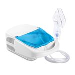 Nebuliser Machine for Adults and Kids Compressor Nebulizer Compact Inhaler with Portable Design and Built-in Storage Box for Home Use (Nebulizer + Saline 40x5ml)