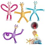 KAHUMBO 1PCS Telescopic Suction Cup Giraffe Toy, Pop Tubes Sensory Toy for Kids, Fidget Toys, Sensory Tubes, Suction Cup Pop Tube Giraffe Toys, Stretchy Giraffe Suction Toy, Funny Gift