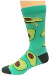 K. Bell Socks Men's Crew Socks Casual, Avocado (Green), Large