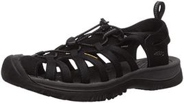 KEEN Women’s Whisper Closed Toe Durable Comfortable Easy On Washable Adventure Sandals, Black/Magnet, 10