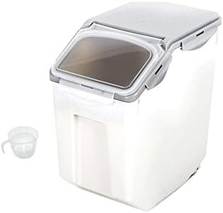 smallrun contenedor pienso perro Contenedor Comida para Perro Contenedor pienso Perros 15L con Ruedas y cuchara Contenedor de Alimentos para Mascotas Caja de Alimentos (37 * 33 * 19cm)