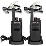 Retevis RT668 Walkie Talkies for Adults, PMR446 Two Way Radio License-free, VOX Scan,CTCSS/DCS, Robust Professional Radios WalkieTalkies with Earpiece, School, Store, (Black, 2Pcs)