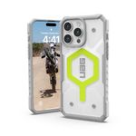 URBAN ARMOR GEAR UAG Designed for iPhone 15 Pro Max Case 6.7" Pathfinder Clear Active Neon, Built-in Magnet Compatible with MagSafe Charging Rugged Transparent Dropproof Protective Cover