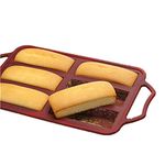 KeepingcooX® 6-Hole Non-Stick Mini Loaf Tin/Cake Pan with Handles, Steel Frame to Anti-Deformed, Non-Stick Silicone, 32.5 x 18 cm