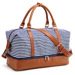 S-ZONE Weekender Bags for Women and Men Travel Duffel Bags with Shoe Compartment Overnight Carry on Duffle Bag for Weekend Travel Business Trip