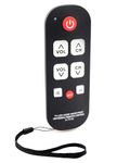 FurnyQuaint Big Button TV Remote Waterproof Control Remoto Universal para TV with Glow Keys for Seniors with Learning Functions Easy to Use and Set Up for Smart TV & Cable Box Controller, black