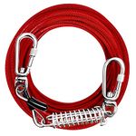 Dog Tie Out Cable, Dog Runner for Yard, Dog Leash for Large Dogs Heavy Duty, 30ft, 50ft Dog Leads for Yard, Rust-Proof Tie Out Cable for Dogs, Chew Proof Dog Chains for Outside, Yard, Camping (30FT)