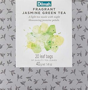 Dilmah Vivid Jasmine Green Tea Teabag Refill Box, 40 Grams