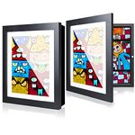 LaVie Home [2-Pack] Kids Art Frames, 10x12.5 Kids Artwork Picture Frame Black Frame - Displays 8.5x11 With Mat and 10x12.5 Without Mat - Composite Wood with Tempered Glass - Wall Mount, Artwork Frame