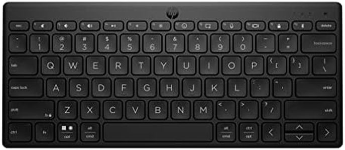 HP 350 - Teclado inalámbrico compacto Multidispositivo (Bluetooth 5.2, Windows, macOS, iPadOS, Chrome OS, Android, iOS ) Qwerty Español, Color Negro