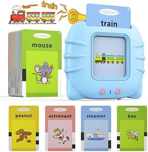 Zspeed Flash Cards Learning Toys, Audible Educational Toys Sight Cards for Toddlers Gift, Kids Word Card with Reading Function, Toddler Toys for 1-6 Years Old Boys and Girls (Blue cat)