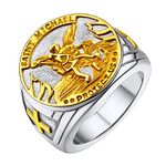 U7 St Archangel Michael Protect Us Signet Mens Ring Womens Stainless Steel Thumb Rings Jewellery