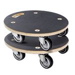 Double Rhombus 2 Pcs Furniture Mover Dolly, 551 Lbs Capacity Round Wood Platform Dolly, Heavy Duty Furniture Moving Dollies with Wheels, Rolling Dolly for Moving Heavy Furniture, Cabinet, Sofa, Fridge