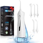 COSLUS Water Teeth Flosser Picks: 300ML Cordless Water Irrigador Flosser Electric for Removing Stains Gums Care IPX7 Waterproof Rechargeabl Portable Water tooth Flossing Cleaning Machine for Travel